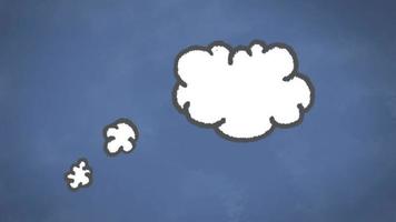 Cartoon Thought Cloud against Navy Background video