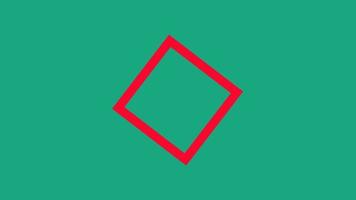 Red Square Rotate Animation Video