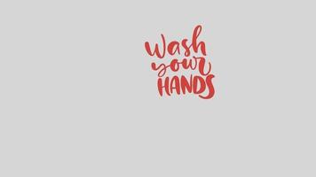 Sticker Wash your hands logo calligraphy  video