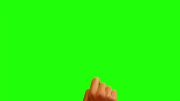 gesto de mão interativo deslizando e tocando tela verde do estúdio com o dedo