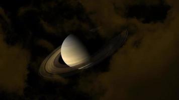 Saturn on the night sky  video