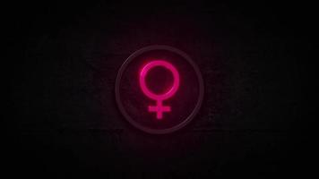 neon kvinnlig logotyp bakgrund video