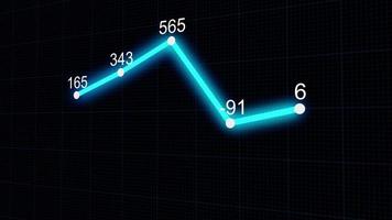 Abstract Infographics Line Chart Background Loop Animation video