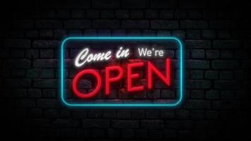 We're Open Neon Sign Background Seamless Looping
