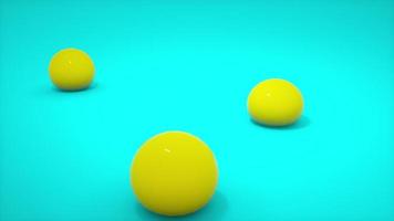 Soft Yellow Ball Falling To A Blue Floor Background video