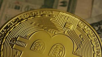 Rotating shot of Bitcoins digital cryptocurrency - BITCOIN 0191 video