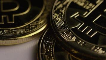Rotating shot of Bitcoins digital cryptocurrency - BITCOIN 0313 video