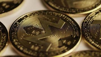 Rotating shot of Bitcoins digital cryptocurrency - BITCOIN MONERO 022 video