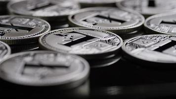 Rotating shot of Bitcoins digital cryptocurrency - BITCOIN LITECOIN 462 video