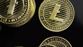 Rotating shot of Bitcoins digital cryptocurrency - BITCOIN LITECOIN 345 video