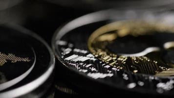 Rotating shot of Bitcoins digital cryptocurrency - BITCOIN RIPPLE 0176 video