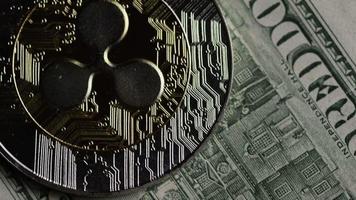 Rotating shot of Bitcoins digital cryptocurrency - BITCOIN RIPPLE 0228 video
