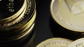 Rotating shot of Bitcoins digital cryptocurrency - BITCOIN ETHEREUM 176 video