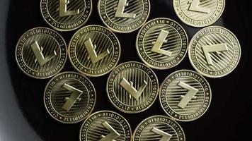 Rotating shot of Bitcoins digital cryptocurrency - BITCOIN LITECOIN 189 video