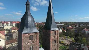rote spitzen altenburg medeltida stad röda torn gamla video