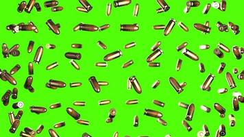 balles volant sur effet écran vert