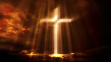 cruz sagrada cristã e nuvens video