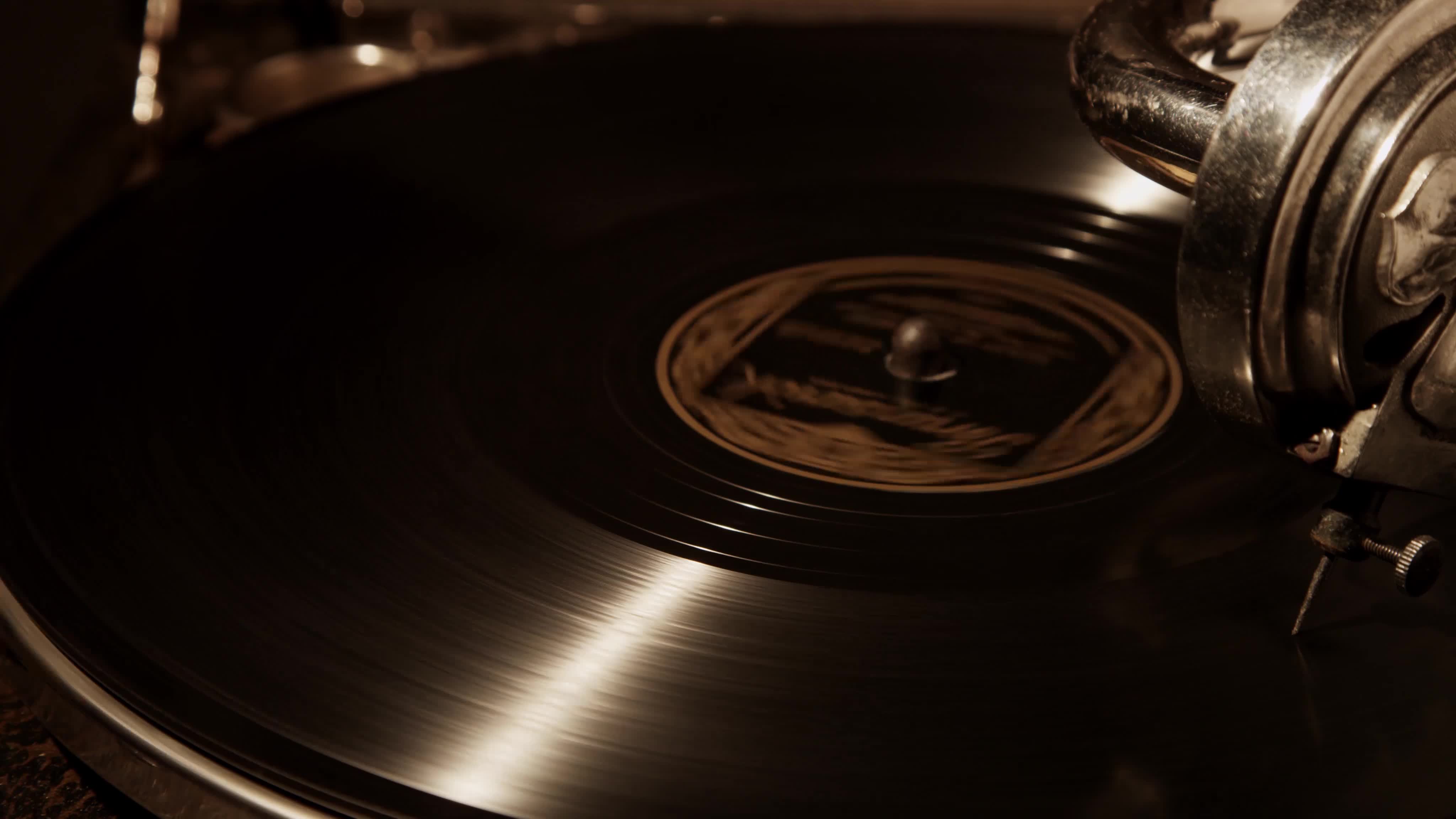 Extreme Close Up Shot Of Old Record Player Turntable With Vynil Disc And Needle In 4k Stock Video At Vecteezy