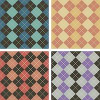 Argyle seamless pattern set vector