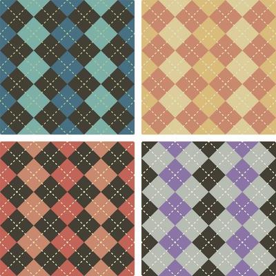 Argyle seamless pattern set