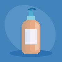 Antibacterial soap bottle on blue background vector