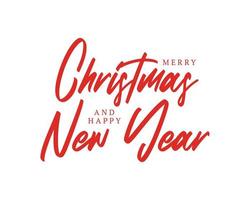 Merry Christmas and Happy new year lettering. Vector typography lettering isolated on white background