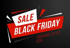 Sale poster black friday sale. Black Friday Sale with discount 50 percent off. Commercial discount event banner. vector