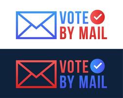 Vote by Mail Vector Illustration. Stay Safe Concept for the 2020 United States Presidential Election. Template for Background, Banner, Card, Poster With Text Inscription.