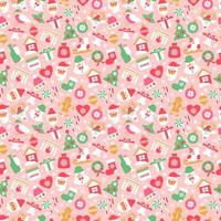 Christmas seamless pattern with new year icons vector