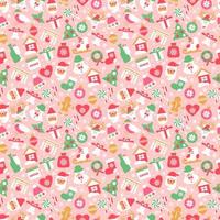 Christmas seamless pattern with new year icons vector