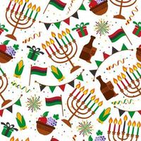 Seamless pattern for Kwanzaa with traditional elements vector