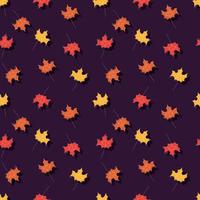 Autumn seamless pattern with floral decorative elements, colorful design. vector