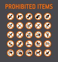 Prohibition signs collection vector