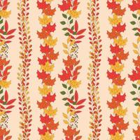 otoño de patrones sin fisuras con elementos decorativos florales, diseño colorido. vector