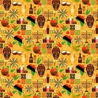 Seamless pattern for Kwanzaa with traditional colors vector