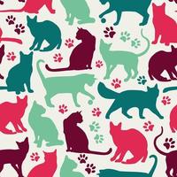 Seamless pattern of cats background vector