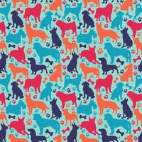Seamless pattern with different dog breeds vector
