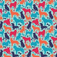 Seamless pattern with different dog breeds vector