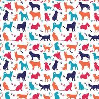 Set of nice colors cats and dogs background vector