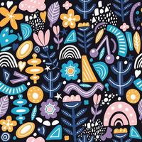 Collage style seamless pattern vector