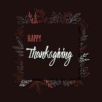 Happy Thanksgiving day card with floral decorative elements, colorful design. vector