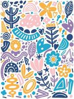 Collage style pattern vector