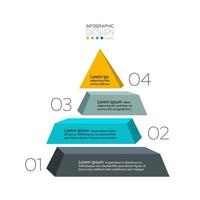 Pyramid 4 steps vector