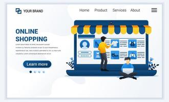 Vector illustration of Online shopping concept. A man buy product in online store. Modern flat web landing page template design for website and mobile website. flat cartoon style