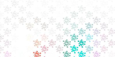 Light green, red vector pattern with coronavirus elements.