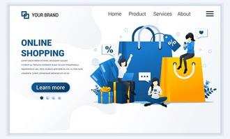 Vector illustration of Online shopping, E-commerce and retail concept. Modern flat web landing page template design for website and mobile website. flat cartoon style