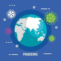world map with covid-19, pandemic banner vector