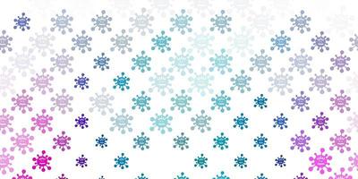 Light Blue, Red vector pattern with coronavirus elements
