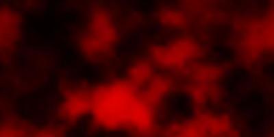 textura de vector rojo oscuro con cielo nublado.