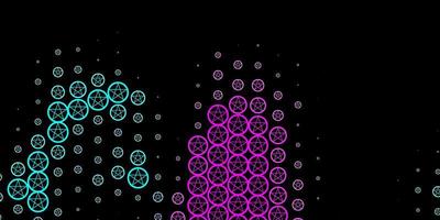 Dark Pink, Blue vector pattern with magic elements.